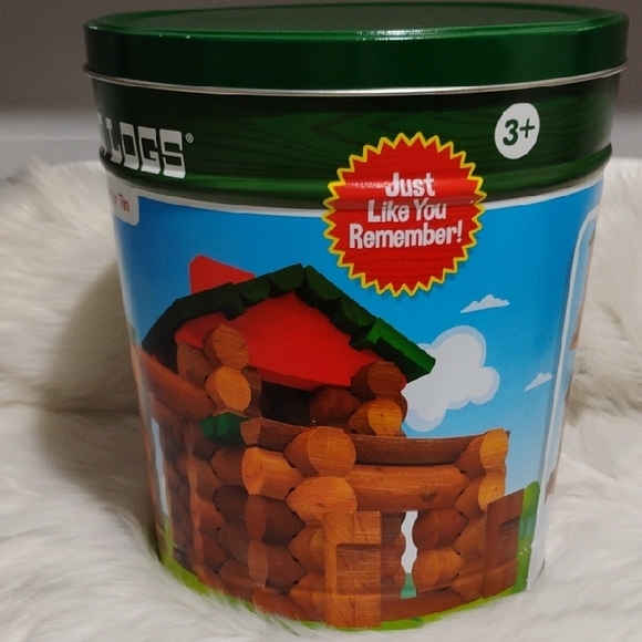 Hasbro Lincoln Logs Timber Oaks Collector Tin - Green & Blue #703 CRATE - Picture 3 of 6